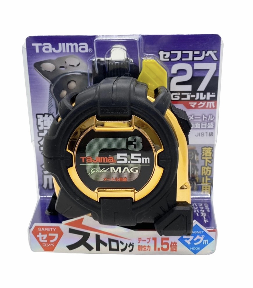 TAJIMA GOLD MAG 25 measuring tape 5.5m with magnets SFG3GLM25-55BL - Osaka  Tools