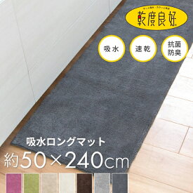 【4/1限定15％OFFクーポン★】乾度良好（かんどりょうこう）Dナチュレ ロングマット 約50cm×240cm （キッチンマット 240 無地 毛足 短い シンプル あす楽 送料無料 一人暮らし 父の日 母の日 プレゼント おしゃれ )