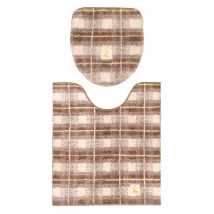 フライス2点セット ロングトイレマット+フタカバー ( 送料無料 ロングトイレマット 約75×63cm ドレニモフタ おしゃれ かわいい 北欧 洗える すべり止め チェック ギンガムチェック いちご レ