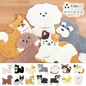 【LINE登録で300円OFFクーポン！】ファンディットアニマル アクセントラグ ( ラグ 洗える すべり止め 動物 かわいい おしゃれ マット グッズ 玄関 小さい 犬 柴犬 豆柴 プードル シュナウザー ビションフリーゼ 子供 ねこ 猫 インコ 鳥 ふかふか 雑貨 トイレ ）