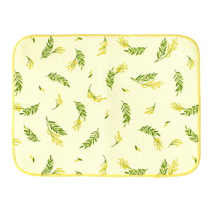 【ミモザ柄新入荷!】水切り吸水マット ( 水切り 水切 水切りマット 食器 洗い物 乾かす キッチンマット キッチン かわいい おしゃれ 野菜柄 台所 流し台 乾燥 オカ 省スペース 洗える 清潔