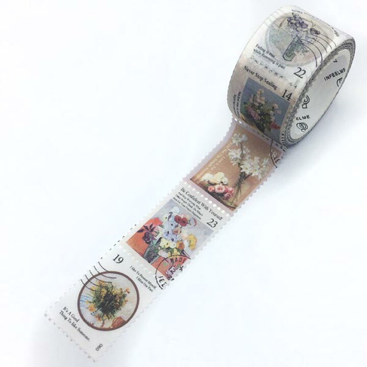 楽天市場 切手型カットラインマスキングテープ 絵画 メール便ｏｋ 亜細亜の文具セレクション 東京アンティーク