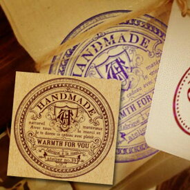 ハンドメイド丸ラベルかっこいい スタンプ はんこ 【メール便OK】