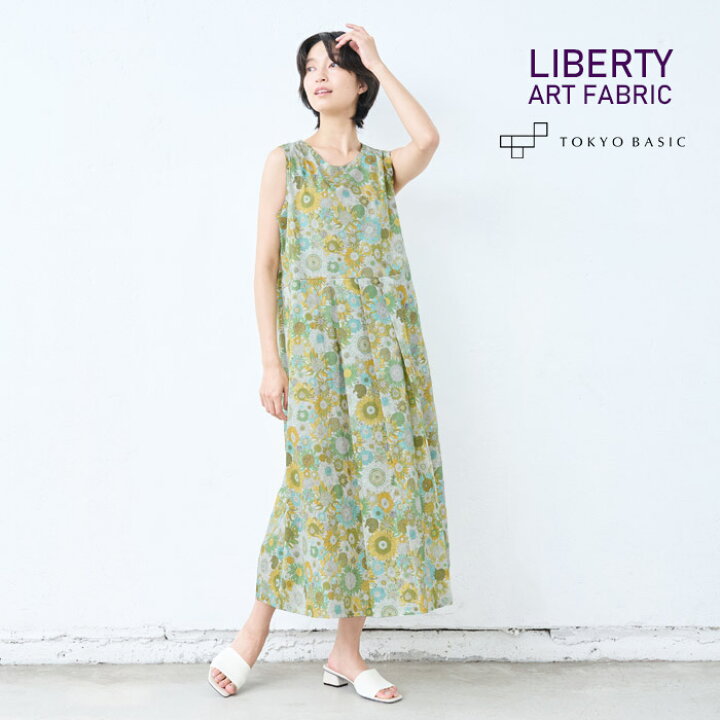 綿100%】Another Edition ふるし ノースリーブワンピース 花柄 