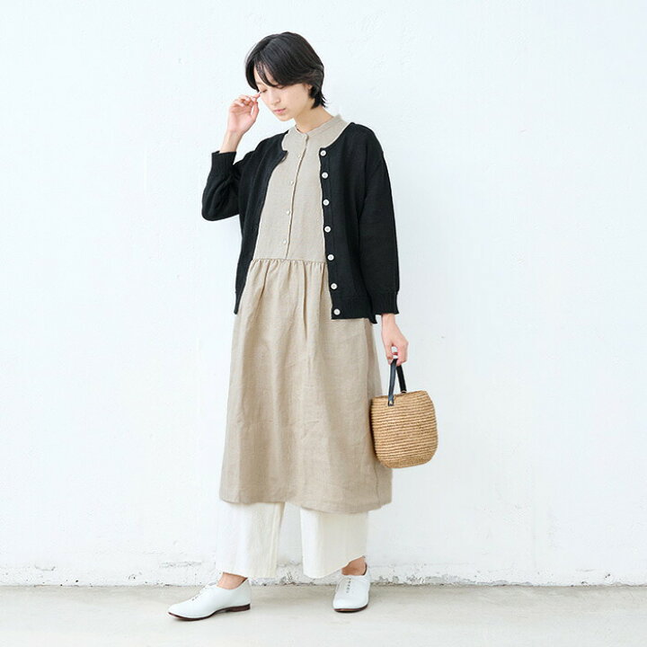 楽天市場】[ 麻 ワンピース リネン 夏 ロング 半袖 ] しっかり厚手 