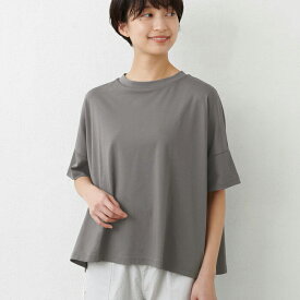 【再入荷】[ 接触冷感 コットン ビッグシルエット Tシャツ レディース] 強撚糸 コットン100％ ドロップショルダー Tシャツ / 日本製 メール便可 40代 50代 60代 30代 女性 半袖 綿100 オーバーサイズ 無地 シンプル 大人服 春 夏 秋 トップス 母の日 プレゼント ギフト