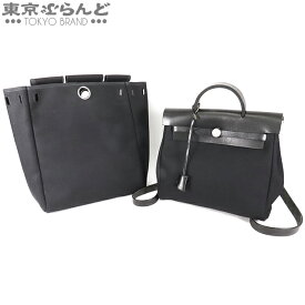 【2024年4月度月間優良ショップ】【5%クーポン♪6.4～6.11】【返品可】エルメス HERMES エールバッグ アド PM バックパック □E刻印 ブラック トワル ヴァッシュ リュック・デイパック レディース[送料無料] 【中古】24BN 【ポイント10倍●6.4～6.11】 101708519