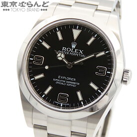 【中古】【返品可】ロレックス ROLEX エクスプローラー1 メンズ 腕時計 自動巻 SS ブラックアウト 保証書付き ブラック 214270 オイスターブレス ランダム番 [送料無料]【ポイント2倍●5.30〜6.11 1:59】 101867329