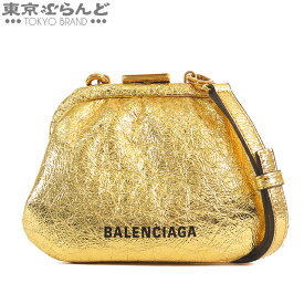 【2024年4月度月間優良ショップ】【5%クーポン♪4.19～4.30】【返品可】バレンシアガ BALENCIAGA クラウド ライン コインパース ゴールド レザー がま口 ロゴ ショルダーポーチ コインケース レディース A [送料無料] 【中古】【ポイント10倍●4.19～4.30】 101707331