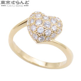 【中古】【返品可】カルティエ CARTIER ハート シェイプ ウィズ ダイヤモンド リング イエローゴールド K18YG パヴェ ダイヤ 10号相当 50 指輪 レディース 仕上済 [送料無料] 25BNS 101788937