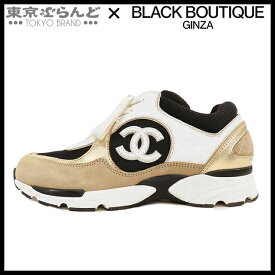 【5%クーポン♪4.19～4.30】【返品可】シャネル CHANEL ローカット スニーカー G39066 ブラックxホワイトxベージュ グレインレザー スウェード メッシュ ココマーク 38 スニーカー レディース[送料無料] 【中古】【ポイント10倍●4.19～4.30】 101712041