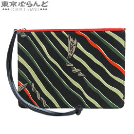 【5%クーポン♪3.4〜3.11 1:59】【中古】【返品可】【超オススメアイテム！ξ】ロエベ LOEWE ポーチ レディース キャンバス レザー パウラズ イビザ コラボ ブラックxレッド [送料無料]【ポイント15倍●3.4〜3.11 1:59】pdw 101818160