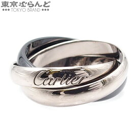 【返品可】カルティエ CARTIER トリニティリング クラシックセラミック ホワイトゴールド ブラック K18WG セラミック ＃50 リング・指輪 ユニセックス 仕上済 [送料無料] 【中古】【ポイント5倍●5.23～6.2】 103018664