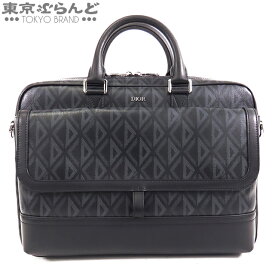 【返品可】ディオール Dior ヒット ザ ロード 2WAY ブリーフケース ブラック キャンバス キャリーオンバッグ CDイニシャル柄 ビジネスバッグ メンズ[送料無料] 【中古】 103018669