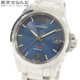 【中古】【5%クーポン♪1.20〜1.25】【返品可】ロンジン LONGINES コンクエスト V.H.P. L3.716.4.96.6 ブルー SS 腕時計 メンズ クォーツ [送料無料]【ポイント10倍●1.20〜1.25】 101806769