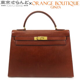 【2024年4月度月間優良ショップ】【返品可】エルメス HERMES ケリー 32 〇J刻印 茶 ブラウン ゴールド金具 クシュベル 外縫 ハンドバッグ ヴィンテージ [送料無料] 【中古】 101720473