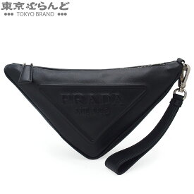 【5%クーポン♪8.29〜9.11 1:59】【中古】【返品可】【超オススメアイテム！Γ】プラダ PRADA トライアングル クラッチバッグ レディース レザー 三角ロゴプレート セカンドバッグ ネロ 1NE039 [送料無料]【ポイント10倍●8.29〜9.11 1:59】pdw 015000376