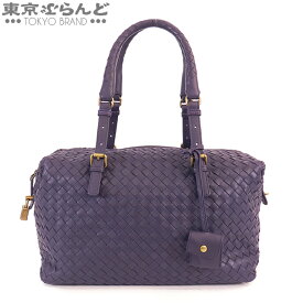 【5%クーポン♪4.5～4.15】【返品可】ボッテガヴェネタ BOTTEGAVENETA ミニボストン ハンドバッグ 173398 パープル レザー イントレチャート ボストンバッグ レディース A [送料無料] 【中古】【ポイント5倍●4.5～4.15】 101707676