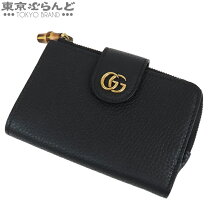 GUCCI【美品】定価11万9000円ブラック 二つ折り財布 リボン付き
