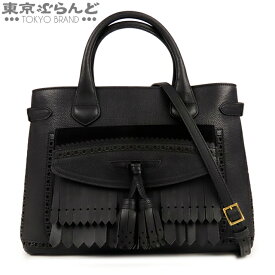 【5%クーポン♪4.19～4.30】【返品可】バーバリー BURBERRY 2WAY ハンドバッグ ブラック レザー タッセル フリンジ ショルダーバッグ レディース A [送料無料] 【中古】【ポイント10倍●4.19～4.30】【ポイント10倍●3.15～3.28】 101708892