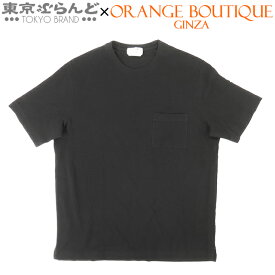 【返品可】エルメス HERMES ポケットTシャツ ブラック コットン ロゴ刺繍 XL 半袖Tシャツ メンズ[送料無料] 【中古】 101730495