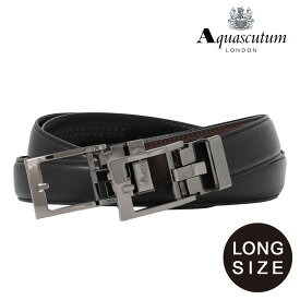 アクアスキュータム ベルト ロングサイズ メンズ 6100120L Aquascutum｜無段階調節ベルト ラチェット式 本革 レザー ブランド ギフト プレゼント 日本製[即日発送]