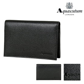 アクアスキュータム 渡りマチ名刺入れ jet black ジェットブラック AQ611013 Aquascutum カードケース マルチケース 牛革 メンズ[即日発送]