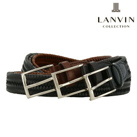 ランバンコレクション ベルト 本革 メッシュ メンズ JLMB2370 日本製 LANVIN COLLECTION カジュアルベルト 牛革 レザー