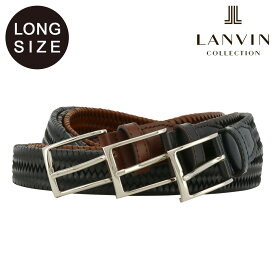 ランバンコレクション ベルト Lサイズ 本革 メッシュ メンズ JLMB2371 日本製 LANVIN COLLECTION カジュアルベルト 牛革 レザー 大きめ