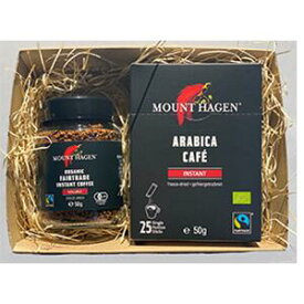 ＜br＞Gift MOUNT HAGEN インスタントコーヒーギフトセット＜br＞瓶50g　+　スティック50g（2g×25本）250g　＜br＞マウント　ハーゲン　オーガニック　フェアトレード　インスタント珈琲　コーヒー ＜br＞御中元　プチギフト　マウントコーヒー　マウントハーゲンコーヒー