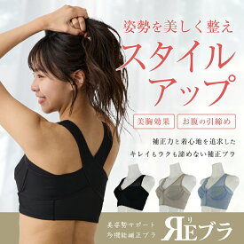 ЯEブラ ( リブラ ) 美姿勢 補正下着 ブラジャー 肋骨サポート バストメイク ぽっこりお腹の引締め 補正ブラ ロングファスナー メッシュ 素材 補整 下着 ブラトップ 補正 ブラ 20代 30代 40代 50代 REブラ