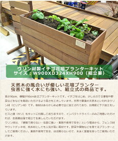 ウリン材製イチゴ花壇プランターキット/サイズ：W900xD324xH900【ウリンのほぼ腐らない天然木プランター】