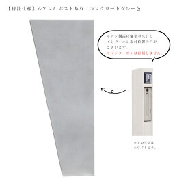 ルアンA ポストあり/コンクリートグレー色（DPA0903）【デザイン性の高い手塗り仕上げ おしゃれな門袖 機能門袖 門まわり壁 モダンな外構 モダンな住宅 門塀 ディーズガーデン機能門柱】