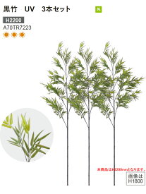 【新製品】リフェイクグリーン 「黒竹 UV 3本セット」（台なし）H2200mm 品番：A70TR7223 屋外用人工竹【屋外使用可能 室内ディスプレイ 店舗装飾 人工植物 和風庭園 グローベン社】