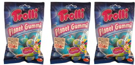 3個セット【】Trolli トローリ ポップアイ プラネットグミ 地球グミ Planet Gummi 惑星グミ　お菓子 プレゼント　ハロウィン