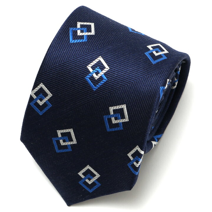 楽天市場 ネクタイ 総柄 おしゃれ ビジネス フォーマル ダンディ スクエアモチーフ シルクタイ 日本製 ブランド ブルー ネイビー 青色 男性 彼氏 旦那 夫 プレゼント 誕生日 父の日 社会人 高級 絹 フランコ スパダ Franco Spada 東京ヒマワリ