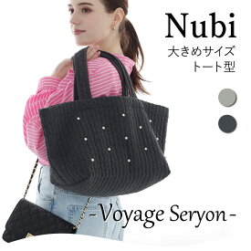100円OFFクーポン!13日10:00～15日23:59まで!ヌビバッグ リボン パール 大きめ 舟形トートバッグ【Voyage_seryon ボヤージュ セリョン】A4サイズ/サブバッグ マザーズバッグ イブル キルティング/肩がけ/PC/お稽古バッグ/軽量/大人/韓国製