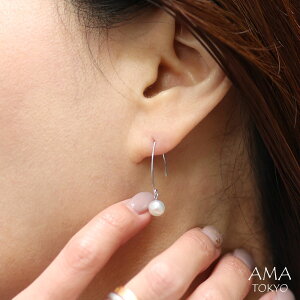 【10K マーキスピアス 5.5mmパール】ピアス 真珠 パール 揺れる ぶら下がり マーキス 5mm金 10K 10金 イエローゴールド YG ホワイトゴールド天然石 ストーン あこや真珠 アコヤ真珠 ギフト プレゼ