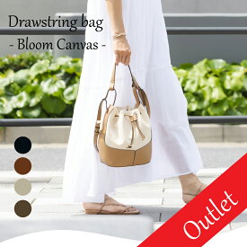 最大10％OFFクーポン!!27日9：59まで!巾着ミニショルダーバッグ【Bloom Canvas ブルーム キャンバス】【Outlet アウトレット】ショルダーバッグ/ショルダー/レディースバッグ/レディース/ミニショルダー/ミニバッグ/巾着バッグ