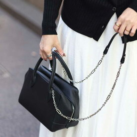【Chain Strap チェーンストラップ】/チェーンのみ/ストラップのみ/ショルダーストラップ/ミニショルダーバッグ用/スマホショルダー用/ウォレットショルダー用/ミニバッグなどに/シルバー/レザー