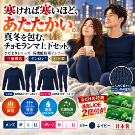ひだまり チョモランマ 上下セット メンズ レディース 洗剤JOE30g特典付き 防寒肌着 健繊 防寒インナー あったかインナー 三重構造 保温 長袖 丸首 ズボン下 タイツ 抗菌防臭 消臭 冬用 極寒 寒さ対策 日本製