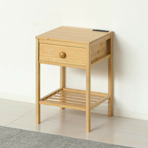 �N���V�I 23561 Bamboo�T�C�h�e�[�u�� ���[�J�[�����@W40×D40×H61cm�@�|�ގg�p