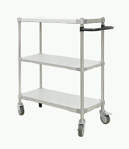 【PROFACE】ガルバシェルフワゴン35×90 3段 ポール900 取っ手付き 燕三条 プロフェイス