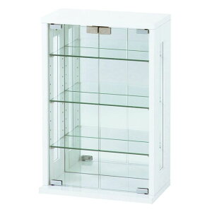 幅40cm コレクションケース 卓上 ガラス 背面ミラー コンパクト 縦型 収納 棚 フィギュアケース ガラスケース コレクションラック 収納棚 おしゃれ 白 ブラウン