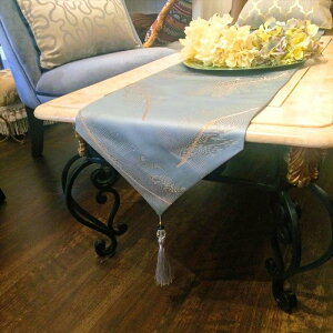 テーブルランナー 10128TR 33×210cm 玄関 カフェ エステ ネイル エレガント シック モダン おしゃれ かわいい クラシック ベージュ/グリーン/グレー/ライトブルー