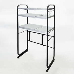 ILC  伸縮式キッチンペールラック3段 ガルバリウム鋼板使用 幅550〜900×奥行400×高さ1460mm LUGSJAPAN 伸縮式 ペールラック キッチン収納 ゴミ箱上