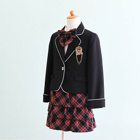 【レンタル】子供服 フォーマル レンタル 女の子【FG0005】【130】【黒・赤/チェック】女の子 子供 スーツ レンタル/入学式/卒業式/卒園式/七五三/お呼ばれ/結婚式/冠婚葬祭/お受験服/激安/格安