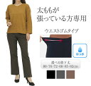 太もも ゆったりパンツ ウエストゴム タイプ ストレート レディース レーヨン70％ 秋 ストレッチパンツ ロング ズボン レギンスパンツ ボトムス スラックス ハイテンションパンツ 太腿 ハイウエスト 高身長 低身長 ももはり 股下長め あり 4L 大きいサイズ あり pants
