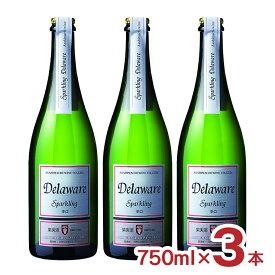 スパークリングワイン 日本ワイン 辛口 スパークリング デラウエア 750ml 3本 朝日町ワイン 送料無料