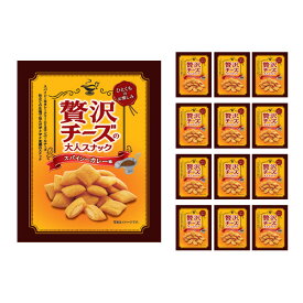 チーズ スナック おつまみ 贅沢チーズの大人スナック 菓子 スパイシーカレー味 35g 12個 菊屋 送料無料